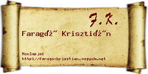 Faragó Krisztián névjegykártya